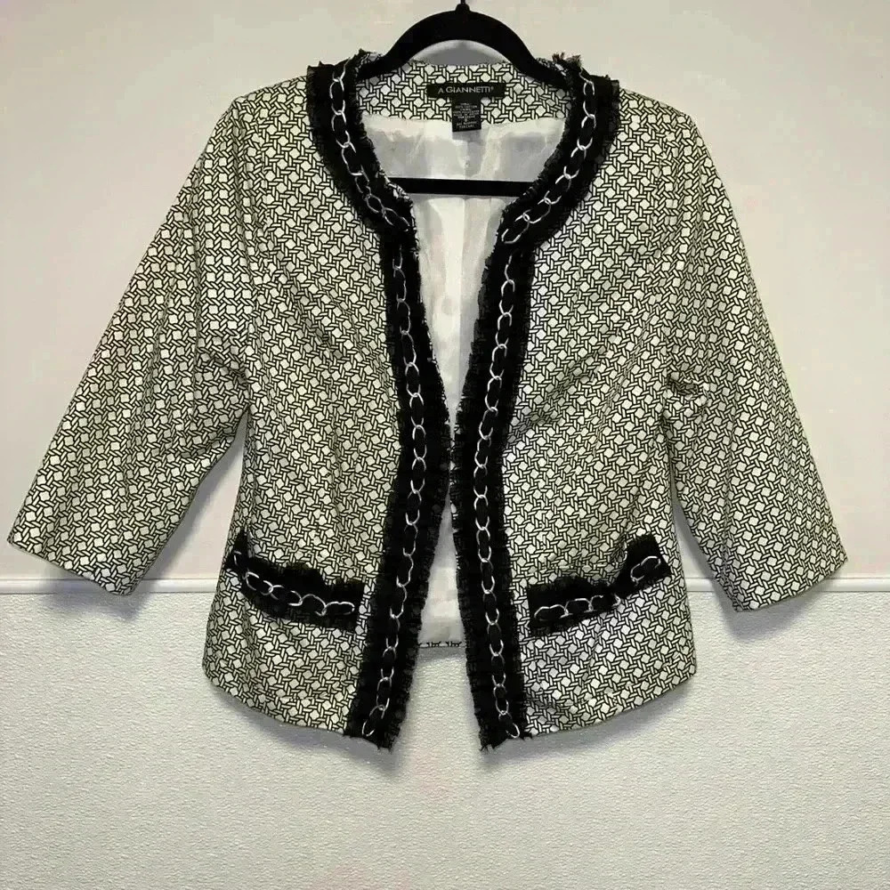 A. Giannetti Blazer S White Black for Women - Picture 7 of 12